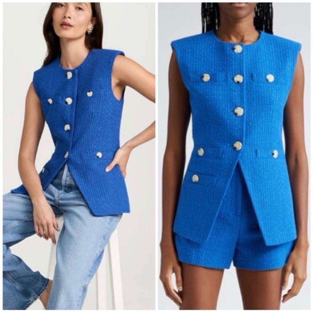 VERONICA BEARD TAMARA VEST blue COBALT SZ US 4
